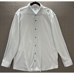 Stone‎ Rose Shirt Men Size 2XL Blue Button Up Long Sleeve Dresswear  Preppy